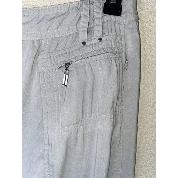 Jamie Sadock Gray capri Mid Rise Pull On Golf Cargo Pockets 6 athletic - Picture 2 of 11
